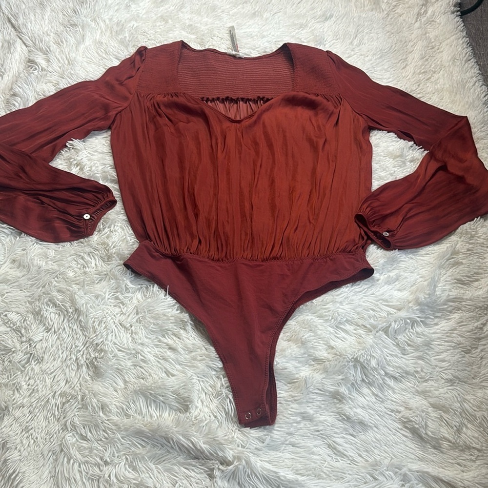 Free People Pleated Bodysuit
